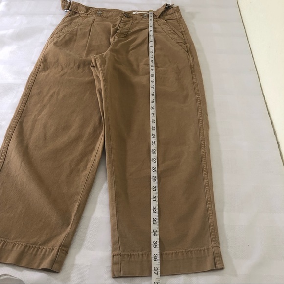 Anthropologie Khaki/Tan Wide-Leg Crop Cargo Pants High-Waisted Women’s Size 29 - Picture 12 of 16